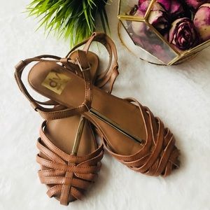 DV by Dolce Vita Brown Sandals with Gold Accent
